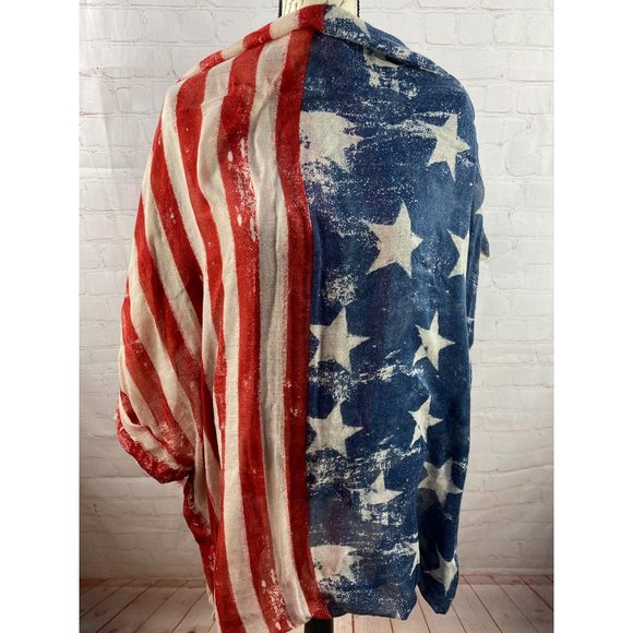 EUC American/America US Flag Infinity Scarf, Sheer - Picture 2 of 6